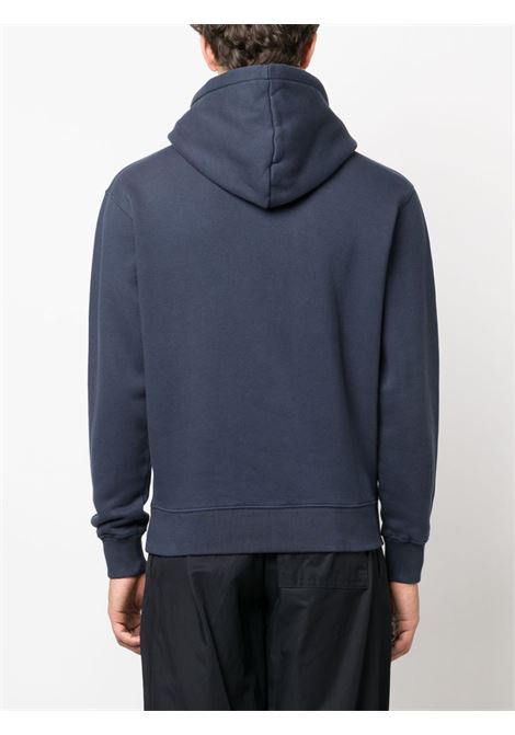 Blue logo-print drawstring sweatshirt - men MAISON KITSUNÉ | LM00708KM0307P476